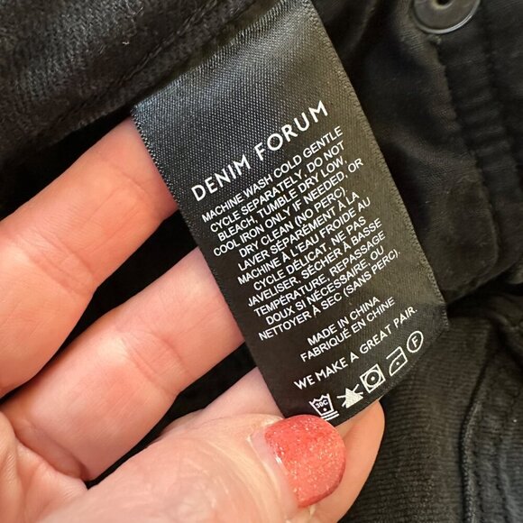 Denim Forum The Arlo High Rise Straight Leg Jeans Womens Size 28L Button Fly - Picture 9 of 10